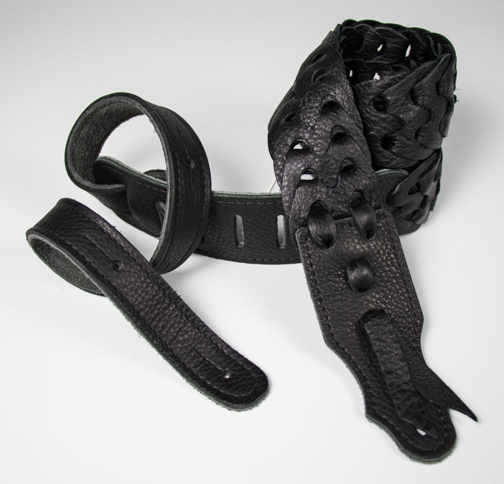 Franklin Strap, 2" Black Leather Links