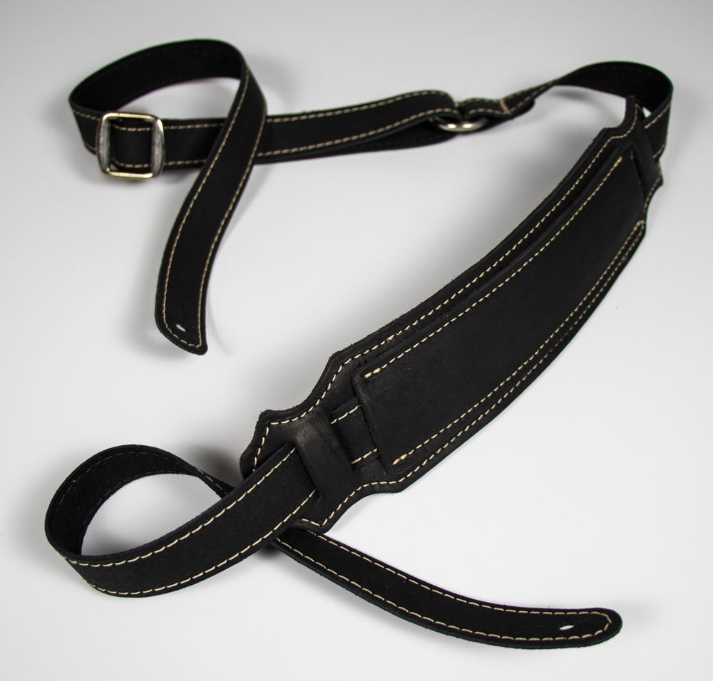 Franklin Black Glove Leather Vintage Strap With Shoulder Pad