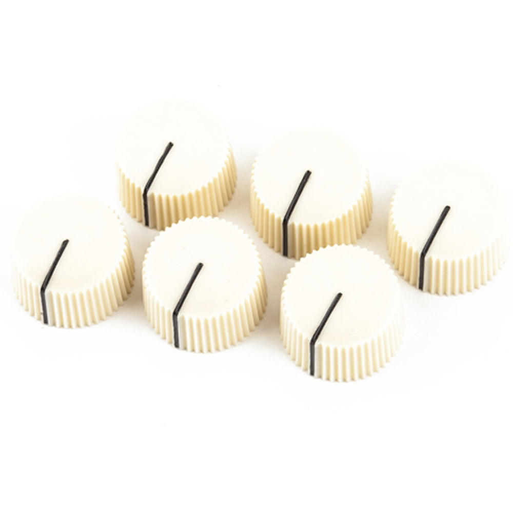 White amp Knobs, Qty:6